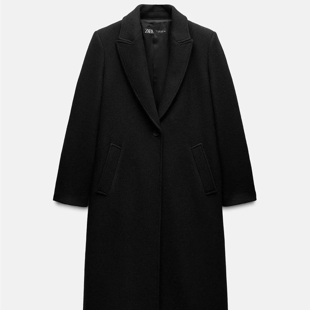 Women's Black Long Wool Coat